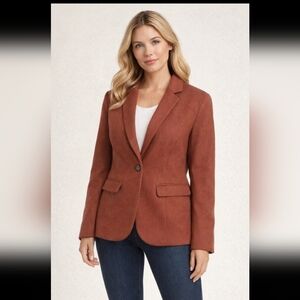 Capulet Lined Blazer Plus Size 18 Rust Orange Single Button Tailored Jacket NWT